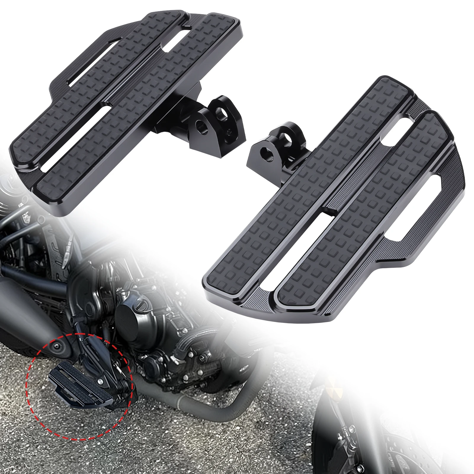 Motorcycle Anti-Slip Rider Floorboards Front Footpegs Driver Highway Pegs for Honda CMX300 Rebel 300/ CMX500 Rebel 500 2017-2025
Motorcycle Anti-Slip Rider Floorboards Front Footpegs Driver Highway Pegs for Honda CMX300 Rebel 300/ CMX500 Rebel 500 2017-2025