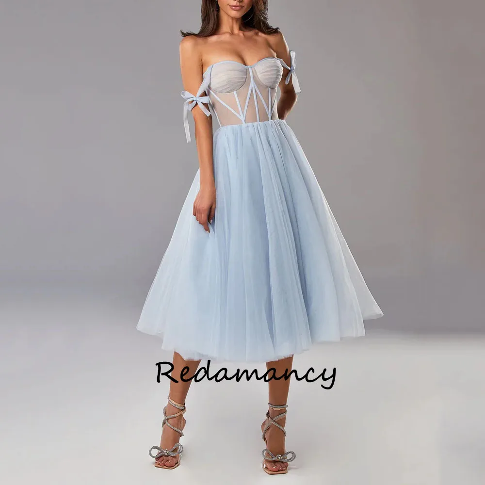 Redamancy Blue Sweetheart Tulle A-LINE Homecoming Dresses 2024 Backless Slim Tea-Length vestidos de novia Party Dress
Redamancy Blue Sweetheart Tulle A-LINE Homecoming Dresses 2024 Backless Slim Tea-Length vestidos de novia Party Dress
