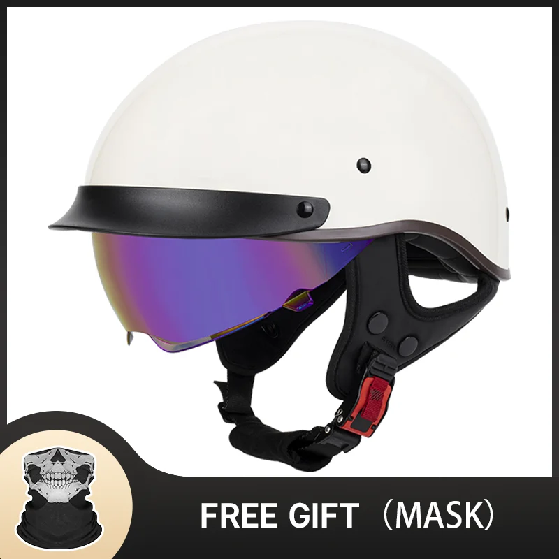Motorcycle Helmet Men Woman Unisex Electric Motor Car Scooter Bike Half Face Helmet Safety Hat Bicycle Cap with Colorful Lens
Motorcycle Helmet Men Woman Unisex Electric Motor Car Scooter Bike Half Face Helmet Safety Hat Bicycle Cap with Colorful Lens