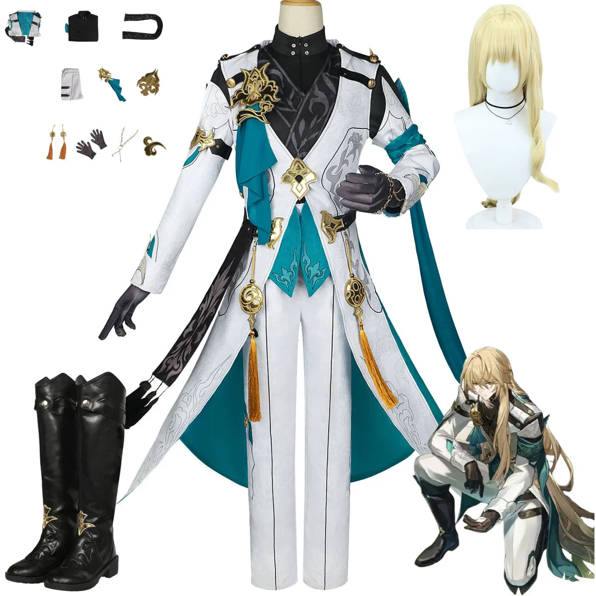 Game Luocha Honkai: Star Rail Cosplay Costume The Xianzhou Luofu Luo Cha White Cloak Coat Uniform Wig Shoe Man Carnival Suit
Game Luocha Honkai: Star Rail Cosplay Costume The Xianzhou Luofu Luo Cha White Cloak Coat Uniform Wig Shoe Man Carnival Suit