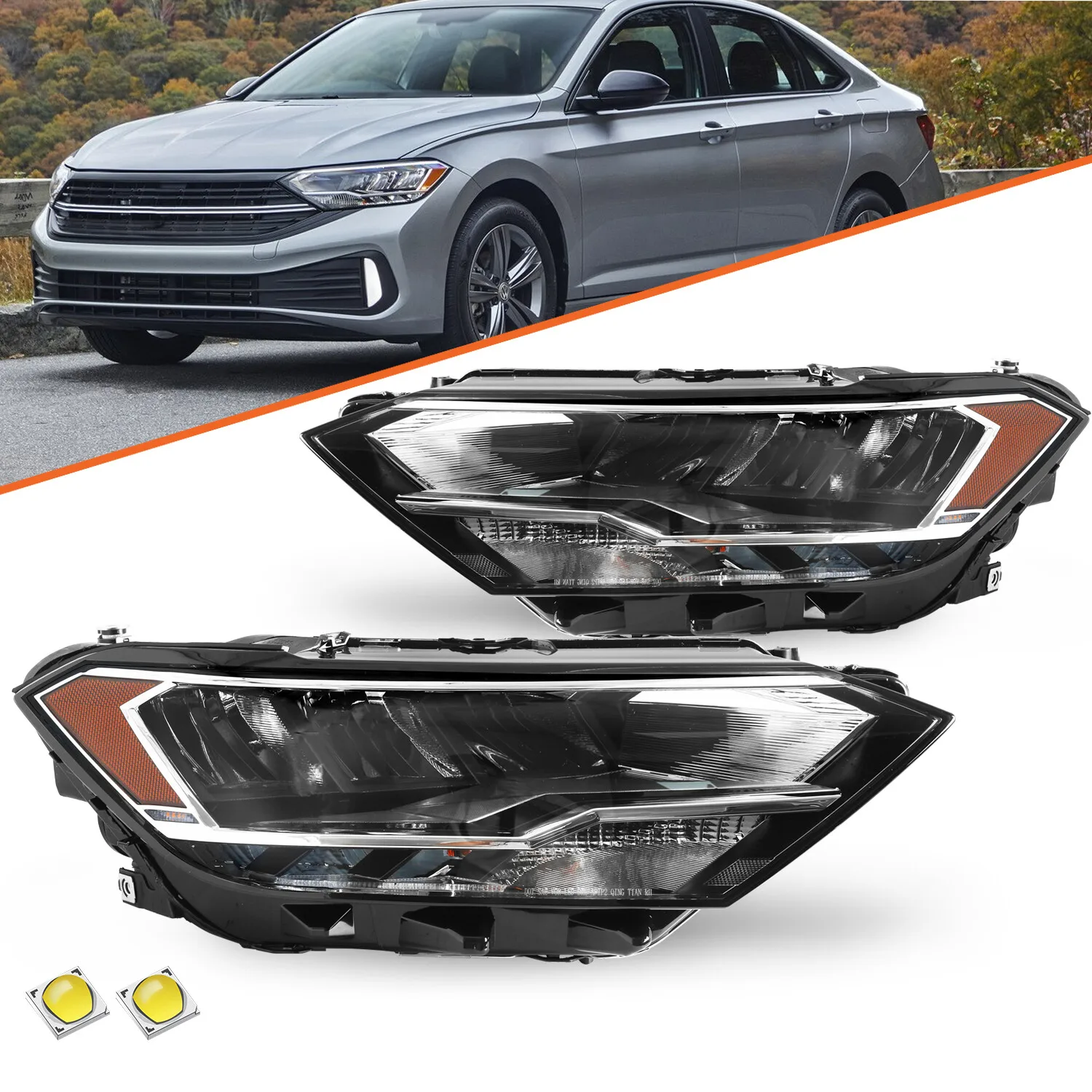 For 2019-2023 Volkswagen Jetta Non-Projector LED Headlights Assembly Right&Left
For 2019-2023 Volkswagen Jetta Non-Projector LED Headlights Assembly Right&Left