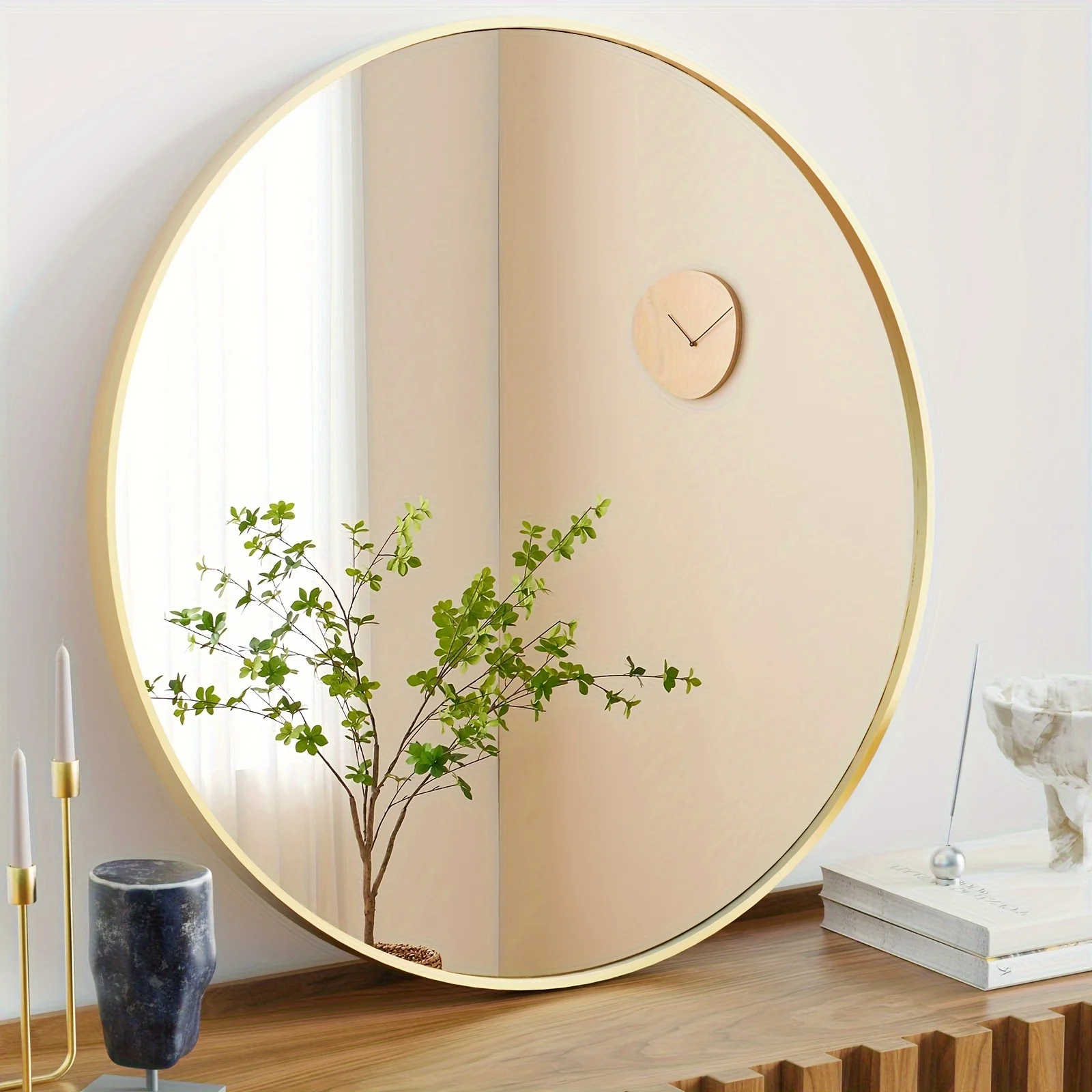 Modern Circle Wall Mirror With Sleek Aluminum Alloy Round Frame Perfect For Bedroom Or Bathroom, 20In 24In 30In 28In 36In, Black
Modern Circle Wall Mirror With Sleek Aluminum Alloy Round Frame Perfect For Bedroom Or Bathroom, 20In 24In 30In 28In 36In, Black