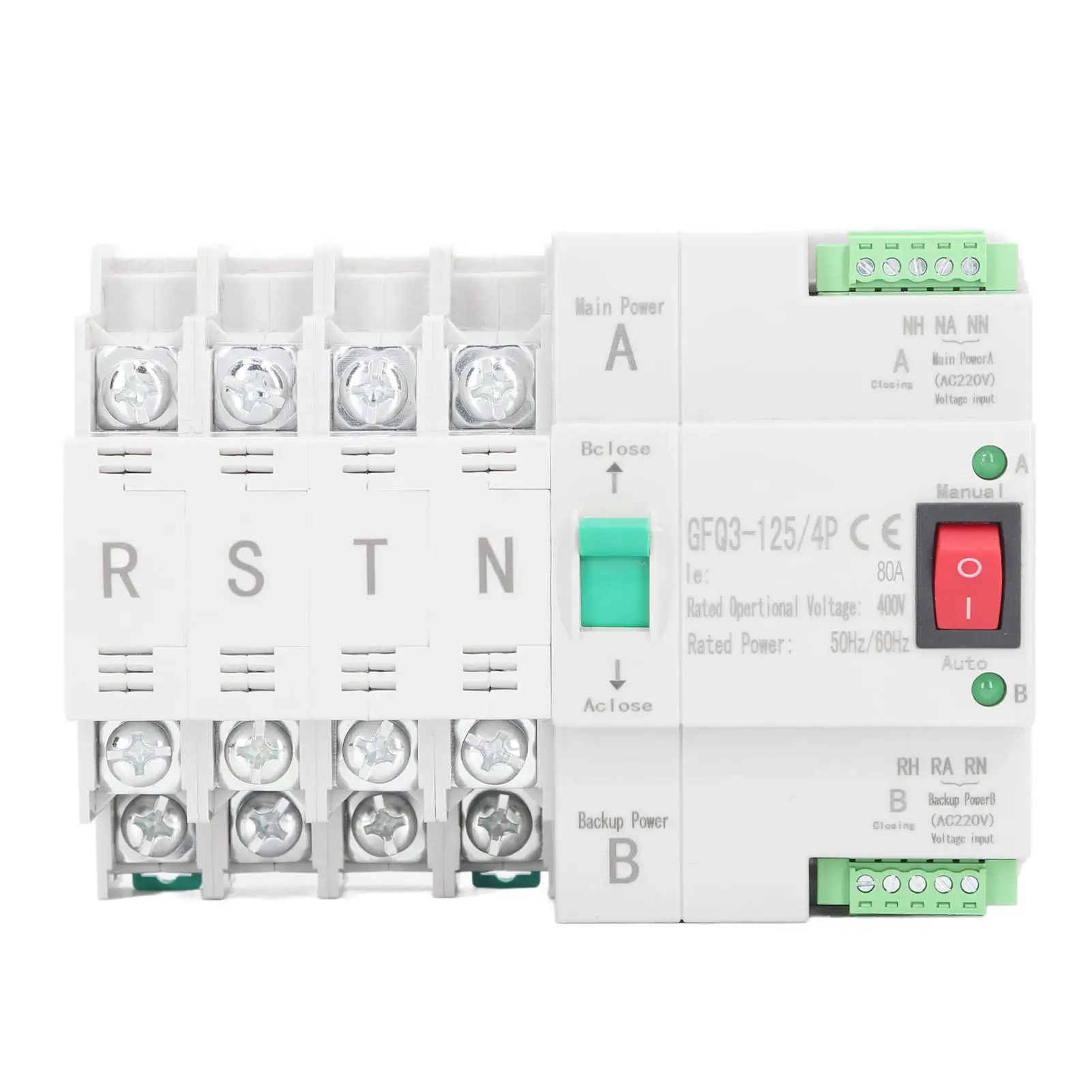 Автоматический резервный переключатель двойного питания, 400 В, 80 А, 4 P, быстрый переключающий контроллер синхронизации, установка на DIN
Автоматический резервный переключатель двойного питания, 400 В, 80 А, 4 P, быстрый переключающий контроллер синхронизации, установка на DIN