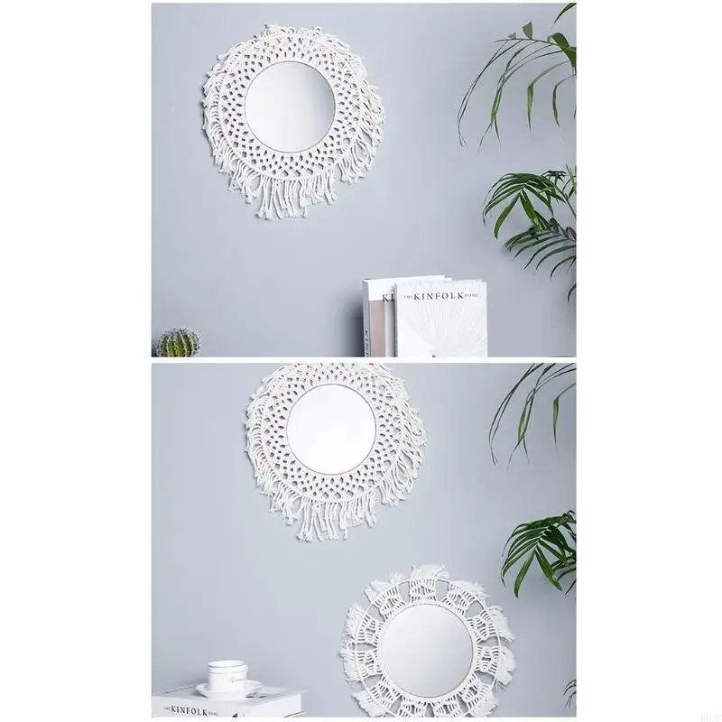 R9JC Handmade Macrame Mirror Wall Makeup Mirrors Dressing Room Bathroom Home Decorati
R9JC Handmade Macrame Mirror Wall Makeup Mirrors Dressing Room Bathroom Home Decorati