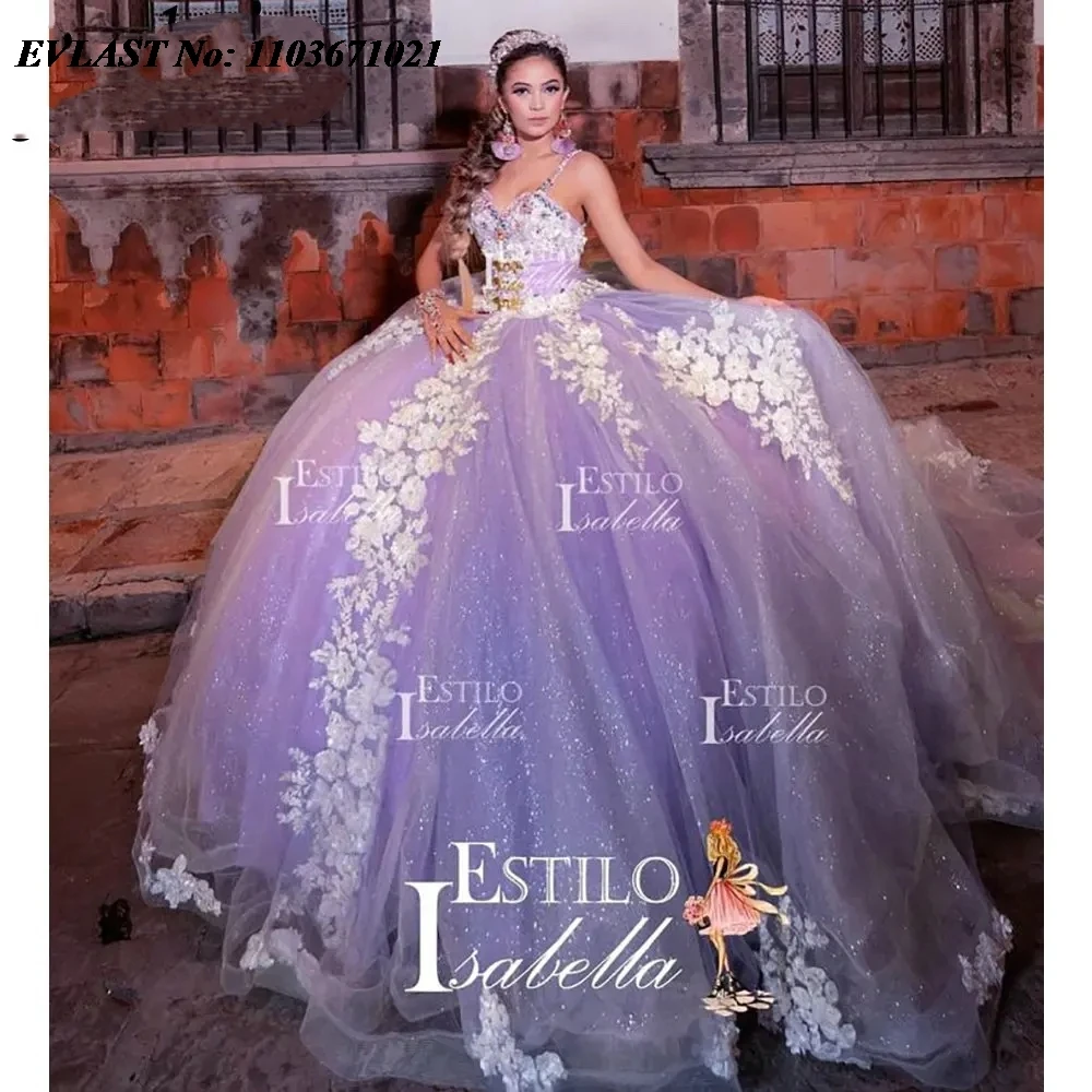 EVLAST сиреневое мексиканское платье Quinceanera с кисточками и бисером 2024, бальное платье с блестящими кристаллами и аппликациями, корсет Vestidos De XV Anos SQ306
EVLAST сиреневое мексиканское платье Quinceanera с кисточками и бисером 2024, бальное платье с блестящими кристаллами и аппликациями, корсет Vestidos De XV Anos SQ306