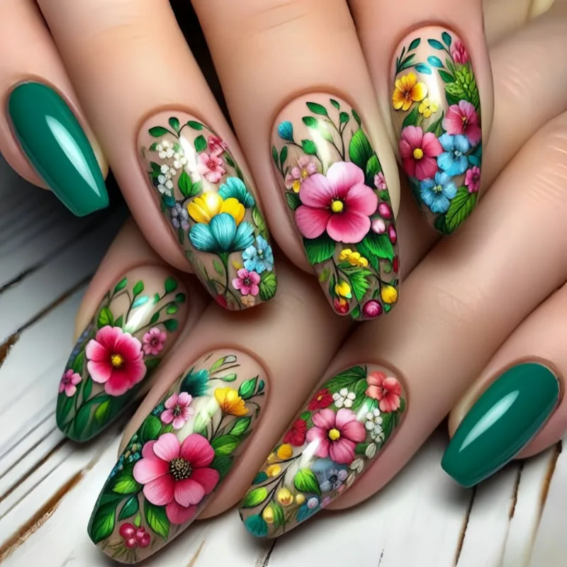24 Pcs Medium Nails Press on Spring Summer Removable Artificial Nails Fashion Colorful Botanical Flower Coffin Fake Nails 2025
24 Pcs Medium Nails Press on Spring Summer Removable Artificial Nails Fashion Colorful Botanical Flower Coffin Fake Nails 2025