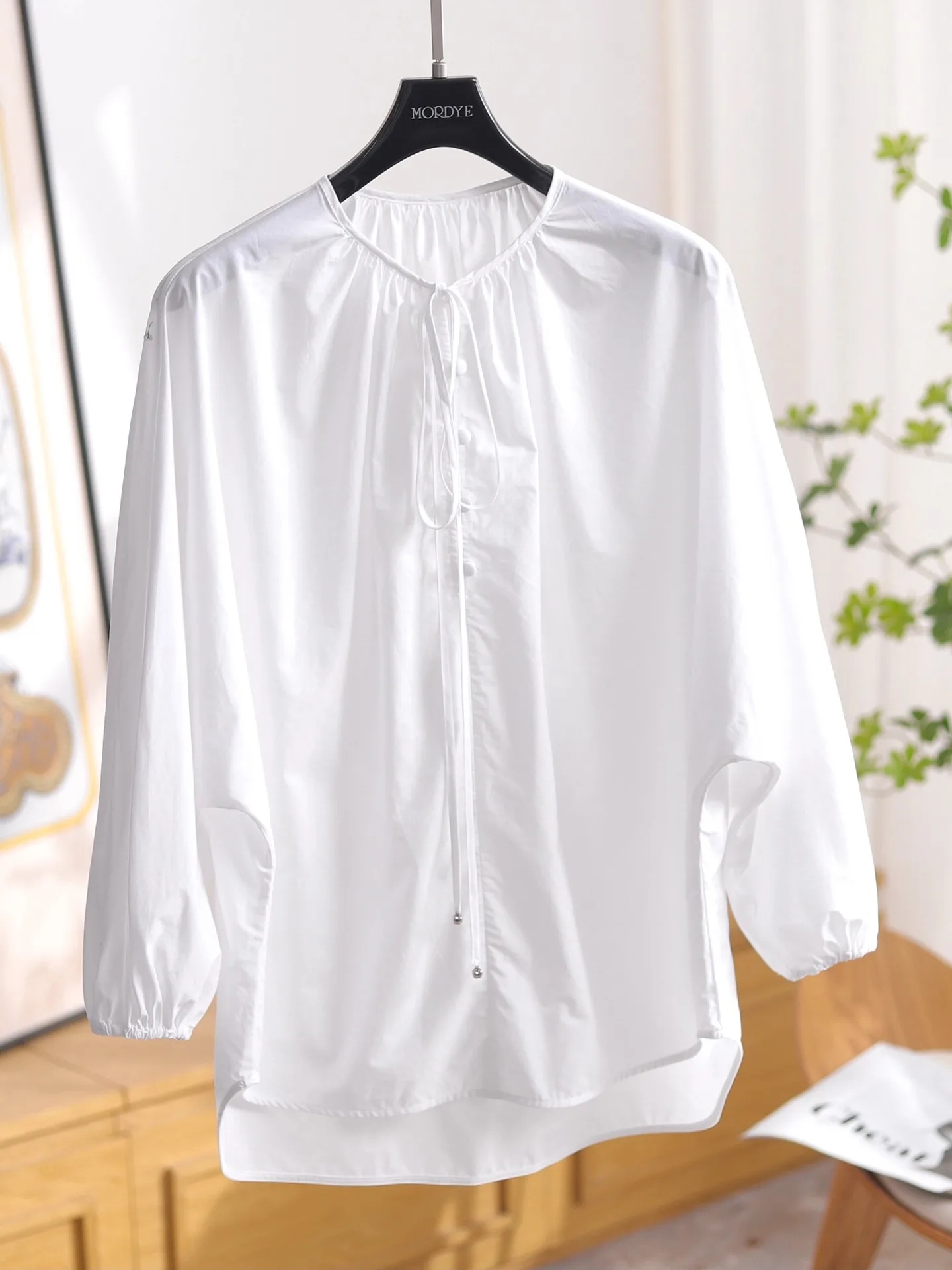 Classic l Sle Long Sve Cotton irt Women's round Ne Dstring Bowtie Loose Fit Breathable Comfortable irt
Classic l Sle Long Sve Cotton irt Women's round Ne Dstring Bowtie Loose Fit Breathable Comfortable irt