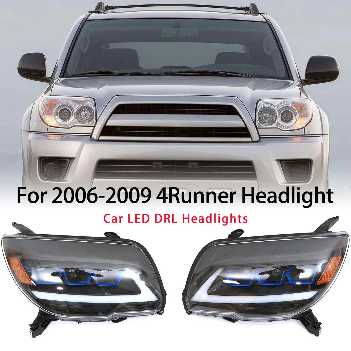 Автомобильные фары для Toyota 4Runner 2006-2009 годов в сборе, совместимые светодиодные указатели поворота, дневные ходовые огни
Автомобильные фары для Toyota 4Runner 2006-2009 годов в сборе, совместимые светодиодные указатели поворота, дневные ходовые огни