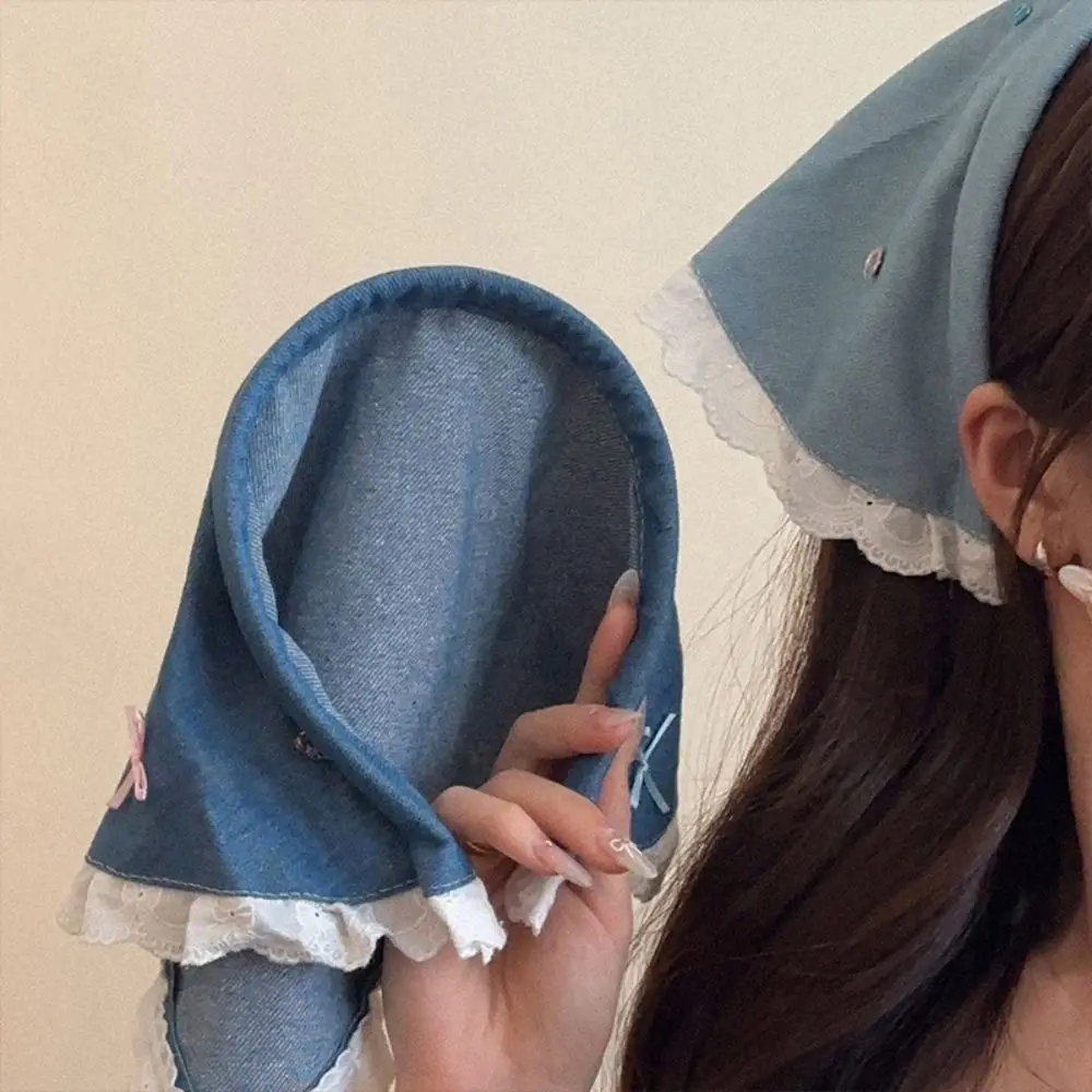 Sweet Korean Denim Triangle Headscarf Bowknot Polka Dot Lace Hair Band French Crystal Women Hair Scarf Beach
Sweet Korean Denim Triangle Headscarf Bowknot Polka Dot Lace Hair Band French Crystal Women Hair Scarf Beach