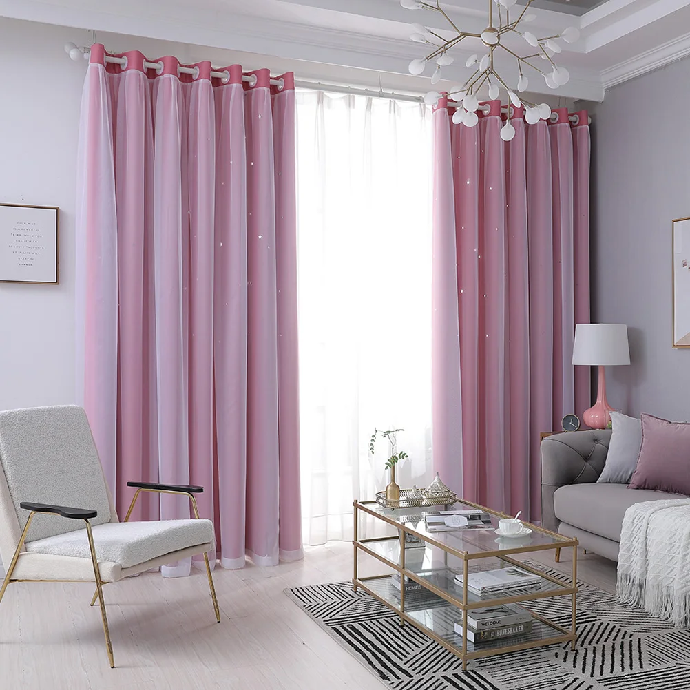 1pc Double Layer Blackout Curtains Stylish Window Curtain For Home Living Room Bedroom Pink 200X100Cm Perforated Design Light
1pc Double Layer Blackout Curtains Stylish Window Curtain For Home Living Room Bedroom Pink 200X100Cm Perforated Design Light
