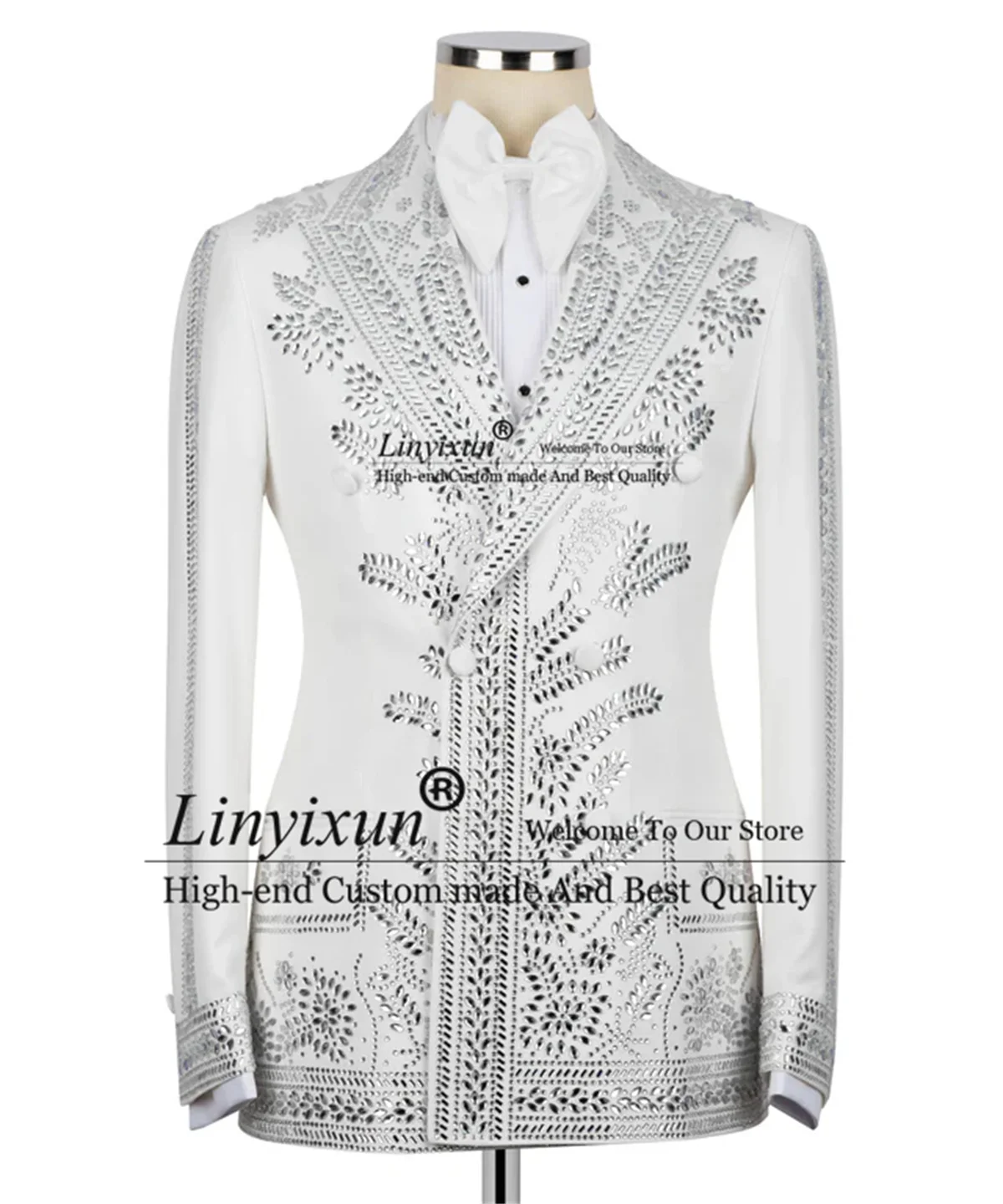 Luxury Beaded Crystals Men Suits 2 Pieces Set Male Party Prom Blazer Customized Groom Tuxedos Slim Wedding Dinner Costume Homme
Luxury Beaded Crystals Men Suits 2 Pieces Set Male Party Prom Blazer Customized Groom Tuxedos Slim Wedding Dinner Costume Homme