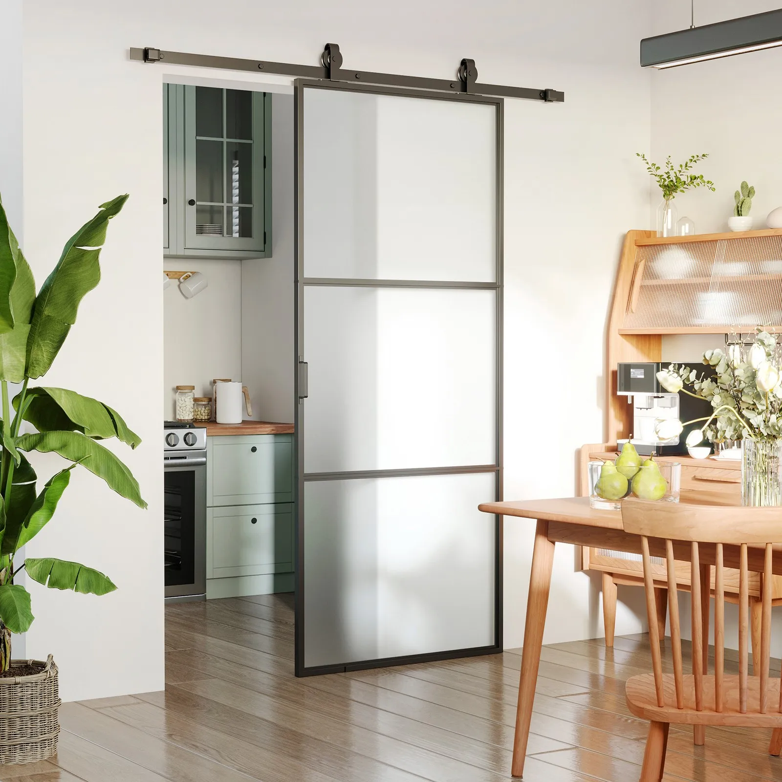 Sliding Door with 6FT Hardware Kit Frosted Tempered Glass Door 36 x 84 in
Sliding Door with 6FT Hardware Kit Frosted Tempered Glass Door 36 x 84 in