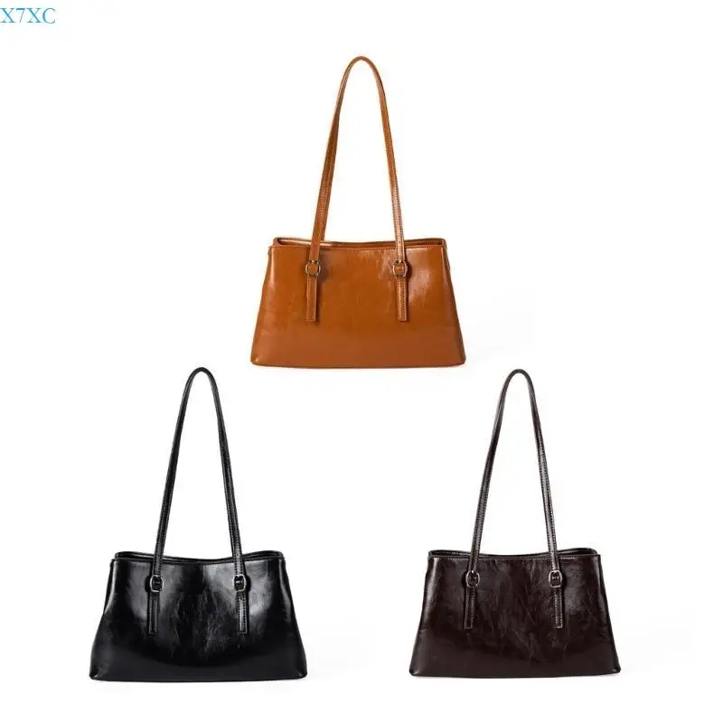 X7XC Stylish Glossy Waxed Leather Feel Large Capacity Shoulder Bag for Everyday Use
X7XC Stylish Glossy Waxed Leather Feel Large Capacity Shoulder Bag for Everyday Use