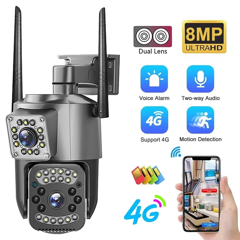 V380 Pro CCTV Security Protection 4K 8MP Dual Lens 4G IP Camera Night Vision Ai Human Detect PTZ Outdoor Video Wireless Camara
V380 Pro CCTV Security Protection 4K 8MP Dual Lens 4G IP Camera Night Vision Ai Human Detect PTZ Outdoor Video Wireless Camara