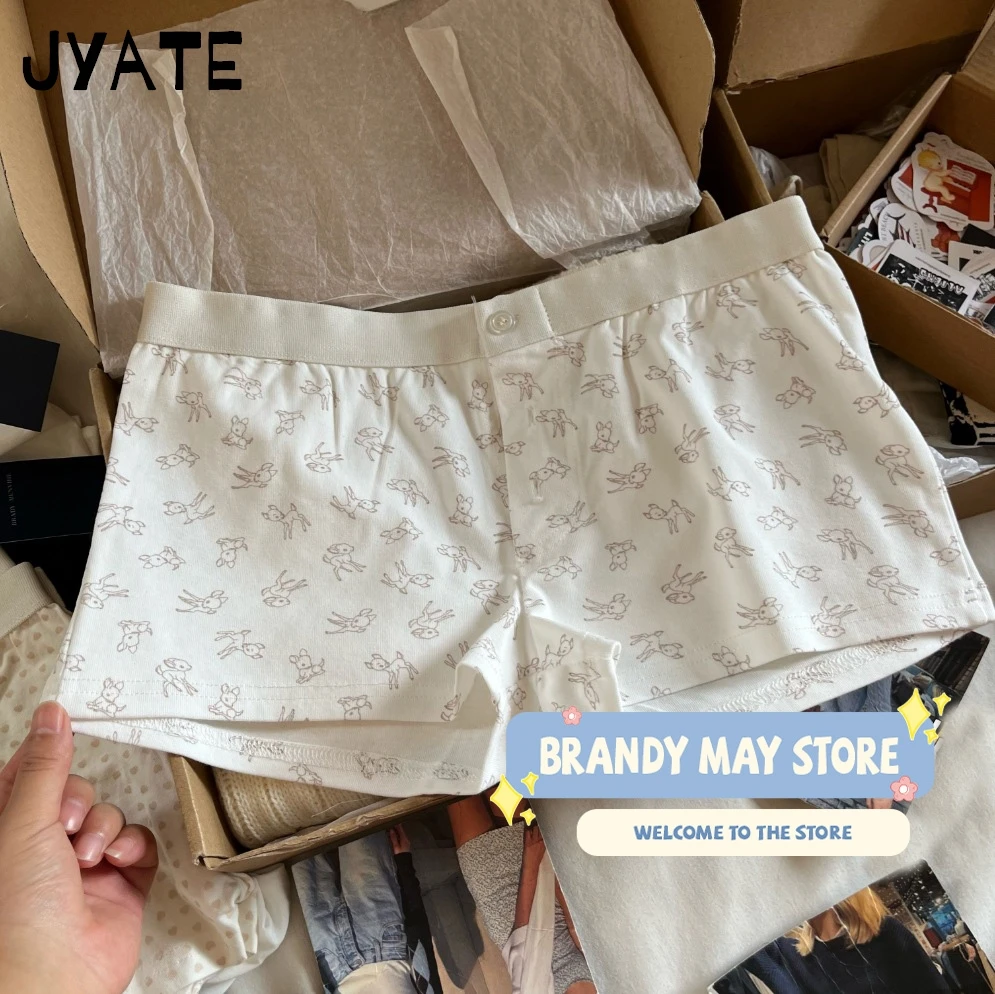 White Little Deer Print Patchwork Short Pants Women New Cotton Soft Casual Slim Button Home Underwear Sweet Cute Preppy Shorts
White Little Deer Print Patchwork Short Pants Women New Cotton Soft Casual Slim Button Home Underwear Sweet Cute Preppy Shorts