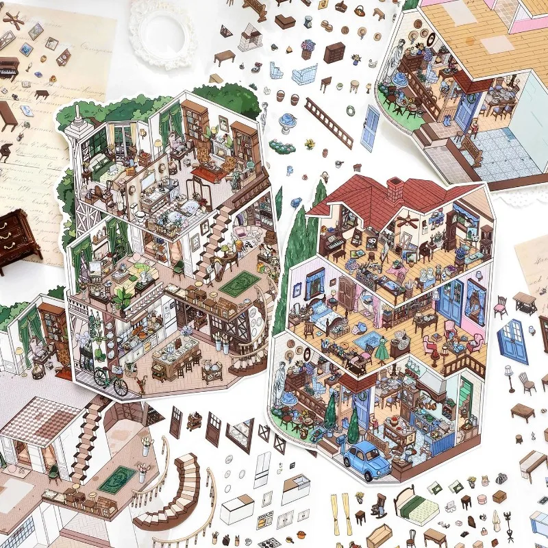 Наклейки-диорамы большого размера: миниатюрные уголки для творчества, материалы для ведения дневников, снятия стресса, создания сцен, декоративные наклейки для поделок своими руками
Наклейки-диорамы большого размера: миниатюрные уголки для творчества, материалы для ведения дневников, снятия стресса, создания сцен, декоративные наклейки для поделок своими руками