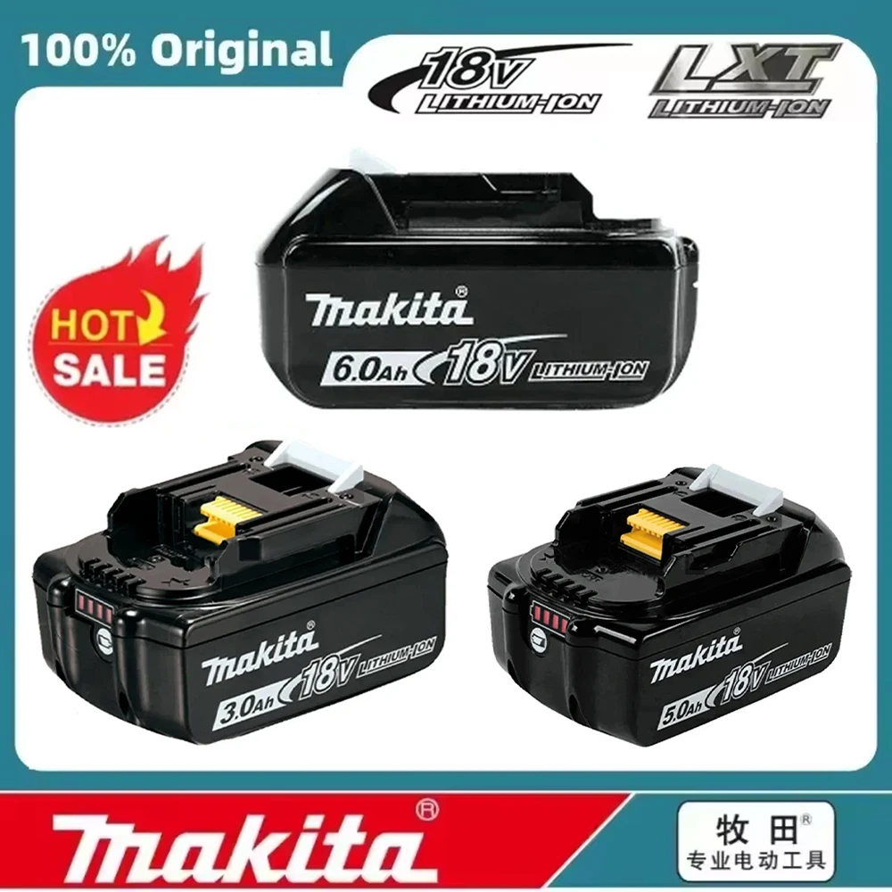 Makita 18V Battery 6Ah/5Ah/3Ah For Power Tool BL1830B BL1850B BL1850 BL1840 BL1860 BL1815 Rechargeable Lithium Battery
Makita 18V Battery 6Ah/5Ah/3Ah For Power Tool BL1830B BL1850B BL1850 BL1840 BL1860 BL1815 Rechargeable Lithium Battery