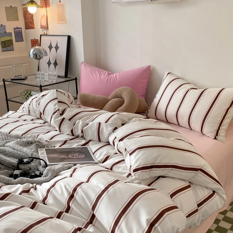 Korean Style Striped Duvet Cover Set 2025 New Bed Sheet Set Washed Cotton Girls Blogger Dormitory Queen Size Bedding Set
Korean Style Striped Duvet Cover Set 2025 New Bed Sheet Set Washed Cotton Girls Blogger Dormitory Queen Size Bedding Set