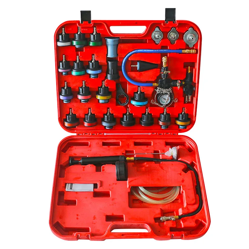 Water Tank Aluminum Alloy Car Water Tank Leak Detector Antifreeze Coolant Replacement Tool 28 pcs LZ-12
Water Tank Aluminum Alloy Car Water Tank Leak Detector Antifreeze Coolant Replacement Tool 28 pcs LZ-12