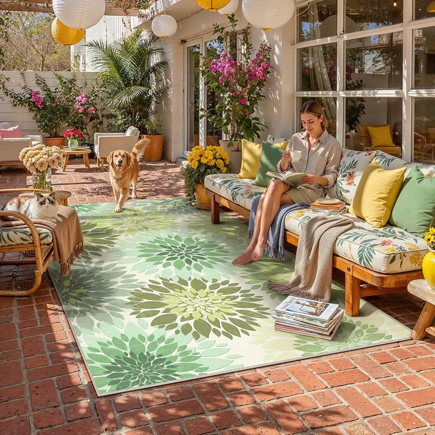 5x8 Indoor Outdoor Area Rug Washable Patio Rug Green Non Slip Non Shedding Waterproof Carpet for Living Room Bedroom Backyard
5x8 Indoor Outdoor Area Rug Washable Patio Rug Green Non Slip Non Shedding Waterproof Carpet for Living Room Bedroom Backyard