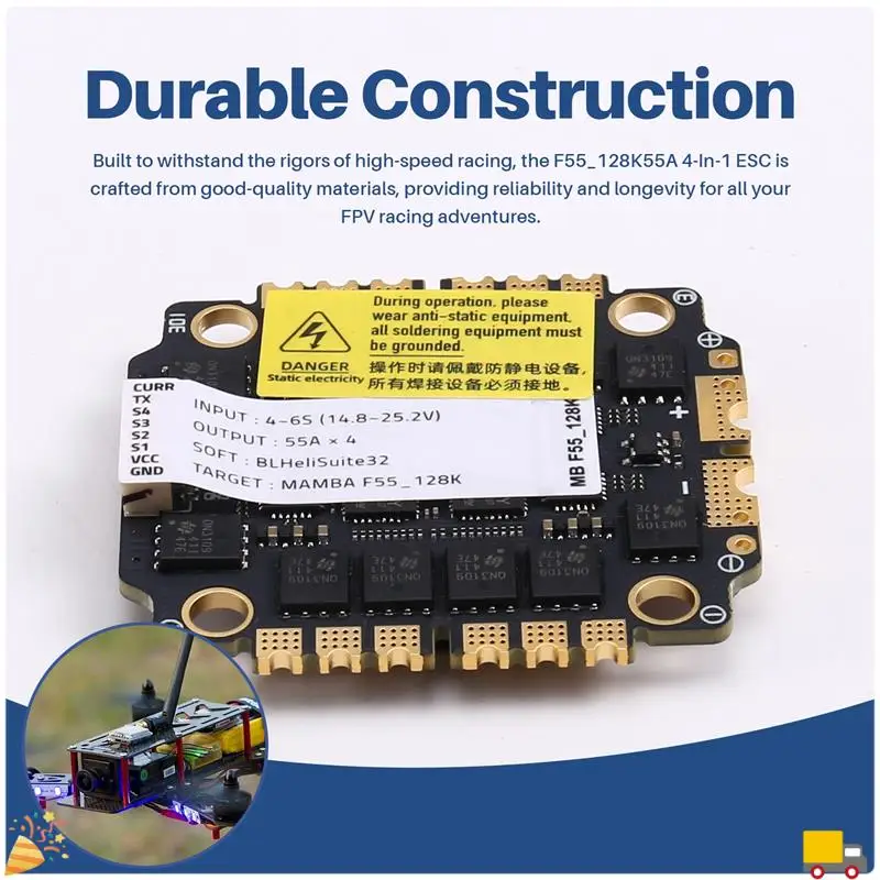 F55_128K55A 4-In-1 ESC Firmware Blheli_32 FPV Racing Drone Blheli_32 FPV Racing Drone Suitable For FPV Racing Drone Accessories
F55_128K55A 4-In-1 ESC Firmware Blheli_32 FPV Racing Drone Blheli_32 FPV Racing Drone Suitable For FPV Racing Drone Accessories