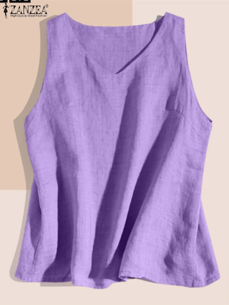 ZANZEA Summer 2025 Cotton Linen Tank Tops for Woman Casual V-Neck Lightweight Breathable Sleeveless T-Shirt Day Wear Solid Tanks
ZANZEA Summer 2025 Cotton Linen Tank Tops for Woman Casual V-Neck Lightweight Breathable Sleeveless T-Shirt Day Wear Solid Tanks