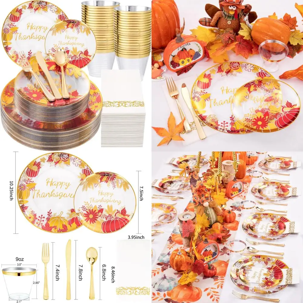 Сверхмощный одноразовый набор посуды для 30 гостей — пластиковые тарелки и салфетки на День Благодарения для праздничного ужина
Сверхмощный одноразовый набор посуды для 30 гостей — пластиковые тарелки и салфетки на День Благодарения для праздничного ужина
