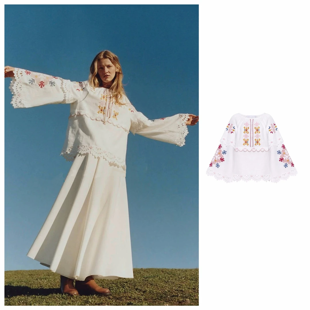 Entod Embroidered Shirt Retro Style Long Sleeve Women's Casual Breathable Linen Blouse Floral Pattern round Neck
Entod Embroidered Shirt Retro Style Long Sleeve Women's Casual Breathable Linen Blouse Floral Pattern round Neck