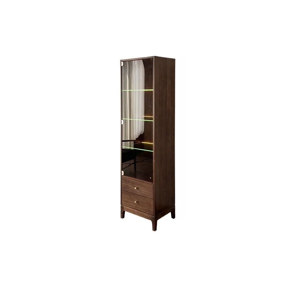 Black walnut solid wood wine cabinet transparent model cabinet glass display side cabinet
Black walnut solid wood wine cabinet transparent model cabinet glass display side cabinet