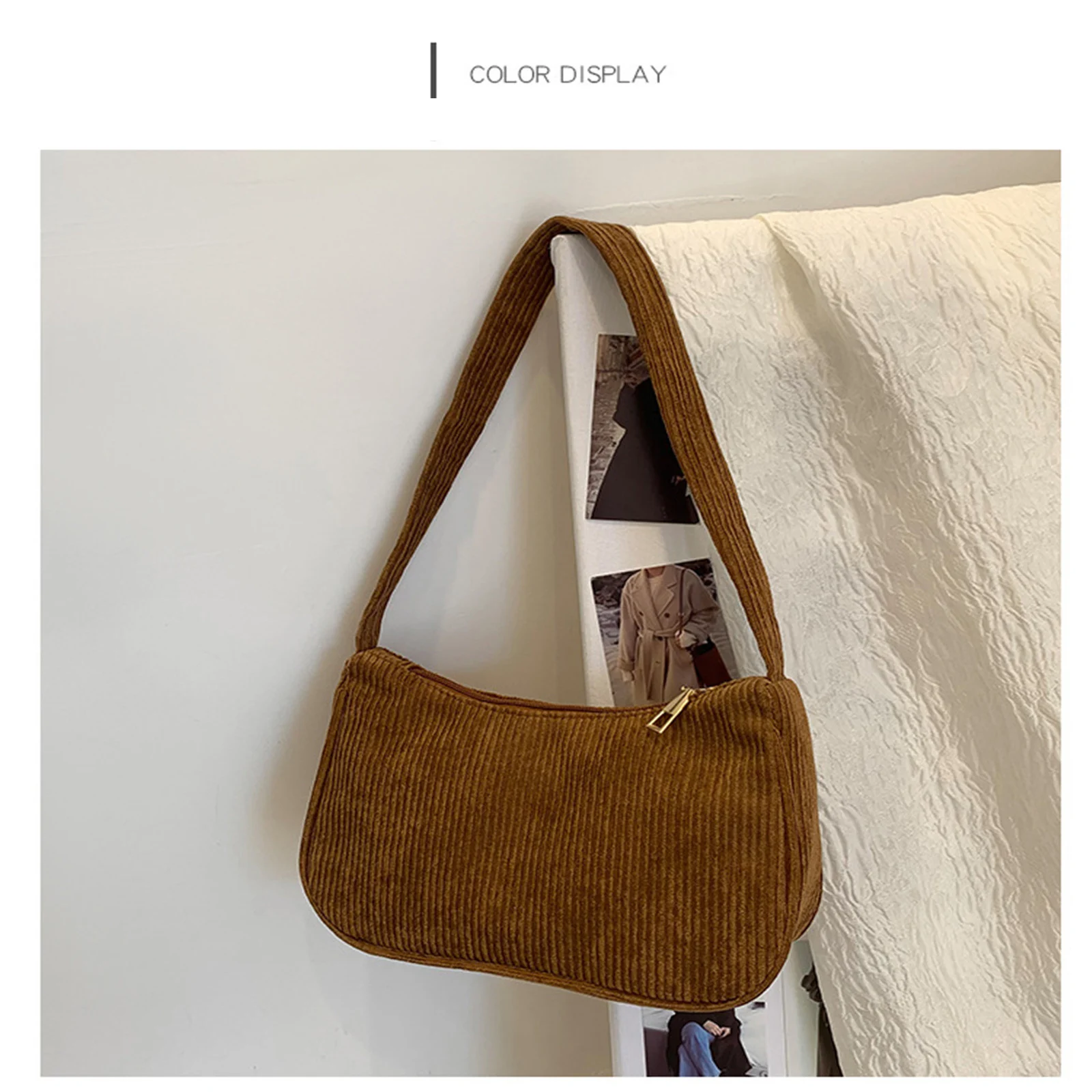 Vintage Women'S Handbags Corduroy Underarm Bag Casual Women Shoulder Bags Solid Color Zipper Female Handbag Clutch New Fashion
Vintage Women'S Handbags Corduroy Underarm Bag Casual Women Shoulder Bags Solid Color Zipper Female Handbag Clutch New Fashion
