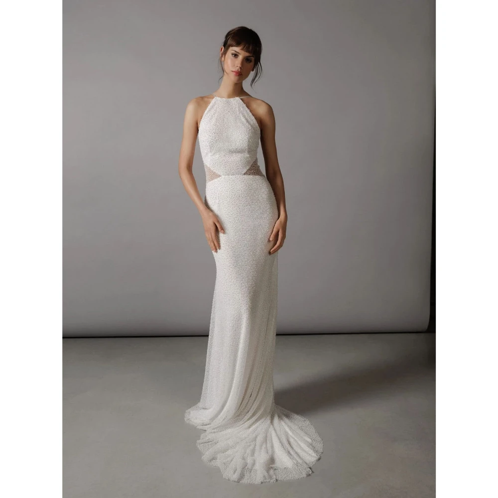 ESBRIDE Civil Wedding Dress Customized Ball Gowns Lace High Backless Wedding Dress Sleeveless Luxury Bridal Dresses for Ladies
ESBRIDE Civil Wedding Dress Customized Ball Gowns Lace High Backless Wedding Dress Sleeveless Luxury Bridal Dresses for Ladies