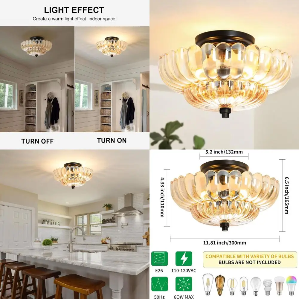 Современная полувстраиваемая люстра из коричневого стекла с черным основанием, идеально подходит для гостиной, кухни, спальни и прихожей (лампочка не входит в комплект)
Современная полувстраиваемая люстра из коричневого стекла с черным основанием, идеально подходит для гостиной, кухни, спальни и прихожей (лампочка не входит в комплект)