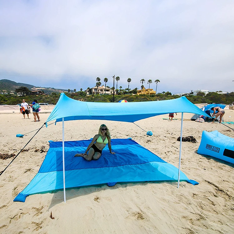 Folding Beach Canopy Tent Beach Shade Portable Canopy Sun Shelter With Sandbag Anchors Family Camping Tent
Folding Beach Canopy Tent Beach Shade Portable Canopy Sun Shelter With Sandbag Anchors Family Camping Tent