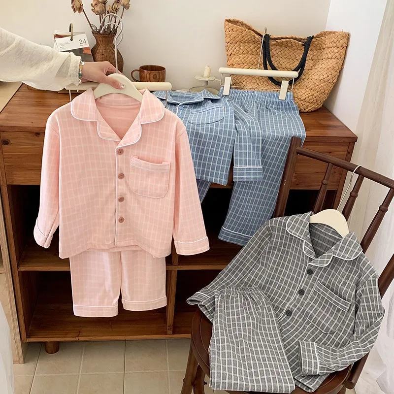 Fashion Baby Girl Boy Plaid Pajamas Set Toddler Teens Child Sleepwear Solid Home Suit Spring Autumn Winter Baby Clothes 3-14Y
Fashion Baby Girl Boy Plaid Pajamas Set Toddler Teens Child Sleepwear Solid Home Suit Spring Autumn Winter Baby Clothes 3-14Y