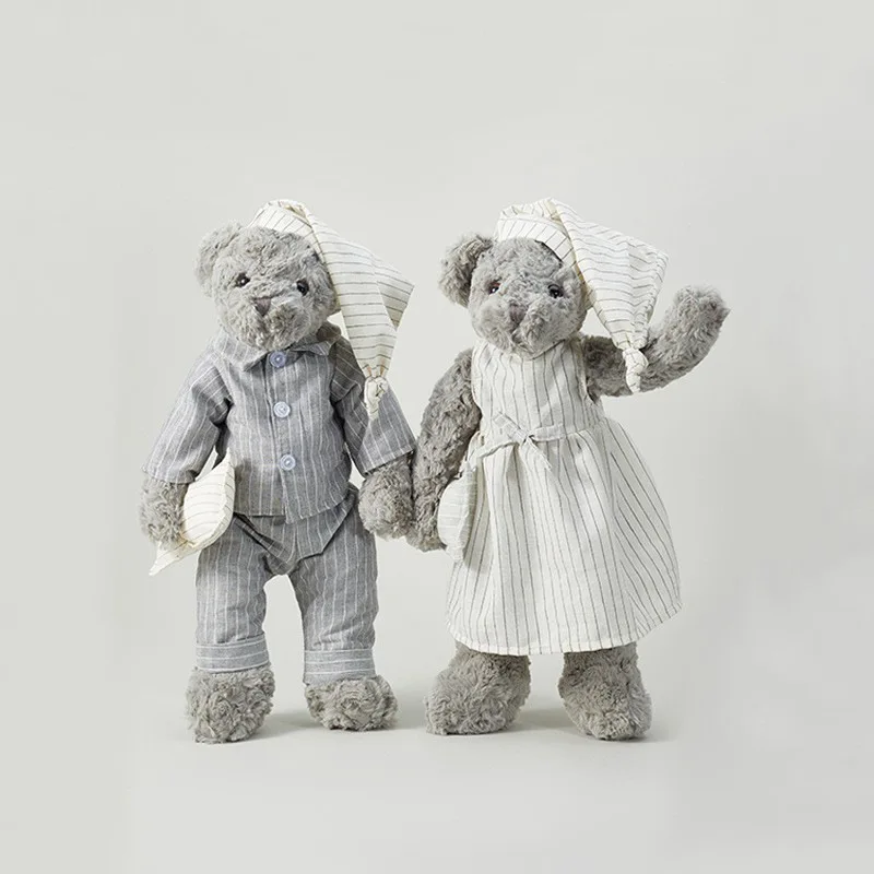Plush Teddy Bear Grey Soft Hooded Pajama Couple Stuffed Bear Doll Ideal Qixi Festival Gift Birthday Gift For Adult Couples
Plush Teddy Bear Grey Soft Hooded Pajama Couple Stuffed Bear Doll Ideal Qixi Festival Gift Birthday Gift For Adult Couples