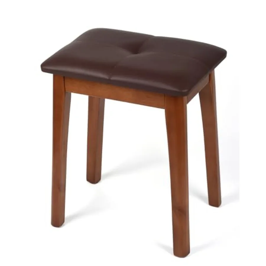 Solid Wood Vanity Stool with Cushion 11" D x 15" W x 18" H - Small Wooden Ottoman Bench Chair Padded Seat for Bedroom/Living Ro
Solid Wood Vanity Stool with Cushion 11" D x 15" W x 18" H - Small Wooden Ottoman Bench Chair Padded Seat for Bedroom/Living Ro