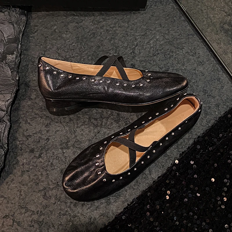 Woman Ballet Flats Slip On Woman Soft Flats Spring Autumn Rivets Loafers Korea Style Basic Style Round Toe Ballet Shoes
Woman Ballet Flats Slip On Woman Soft Flats Spring Autumn Rivets Loafers Korea Style Basic Style Round Toe Ballet Shoes
