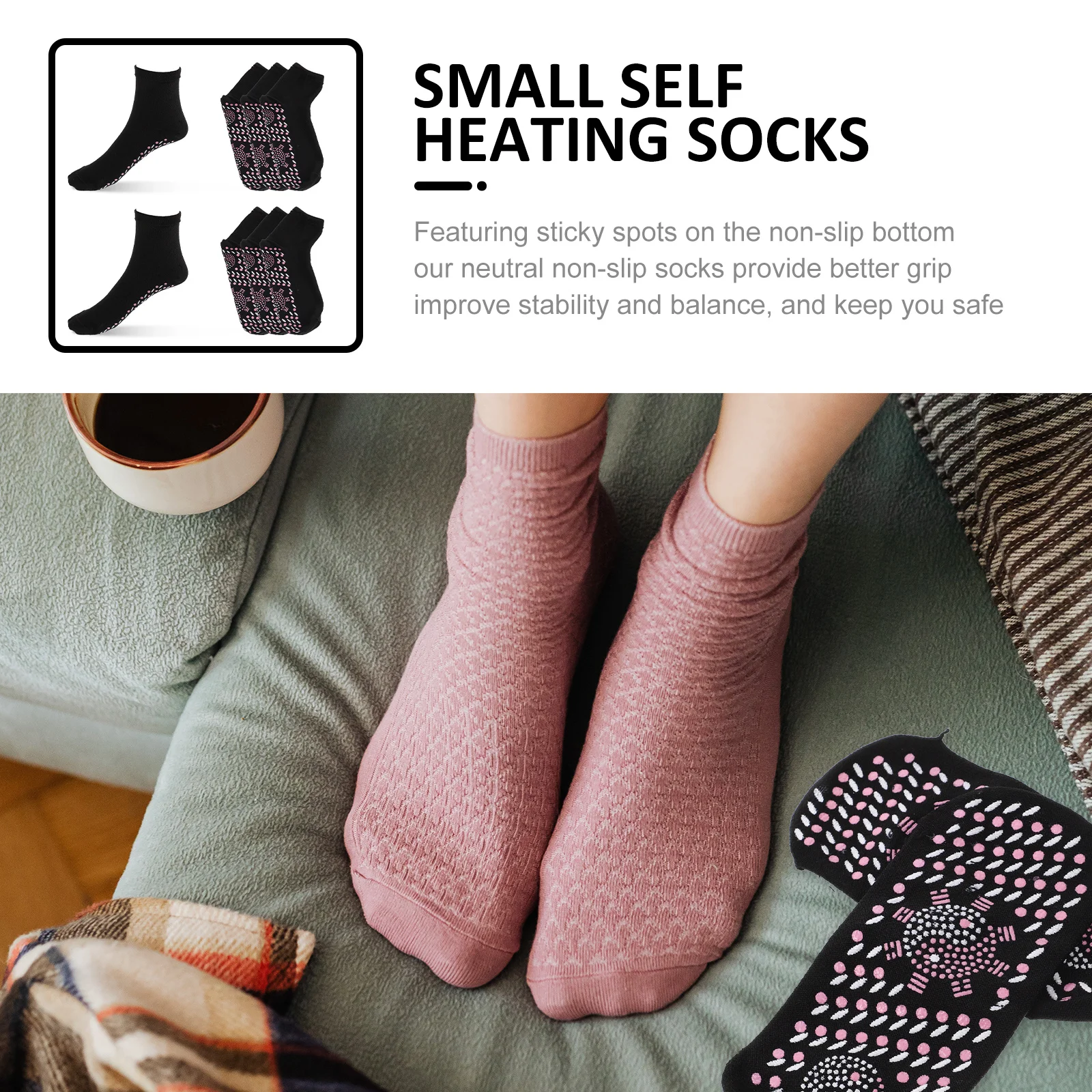 4Pairs Self Heating Socks Breathable Warm Sticky Spot Bottom Ergonomic Non Slip Comfortable Daily Use Heated Socks Men Women
4Pairs Self Heating Socks Breathable Warm Sticky Spot Bottom Ergonomic Non Slip Comfortable Daily Use Heated Socks Men Women