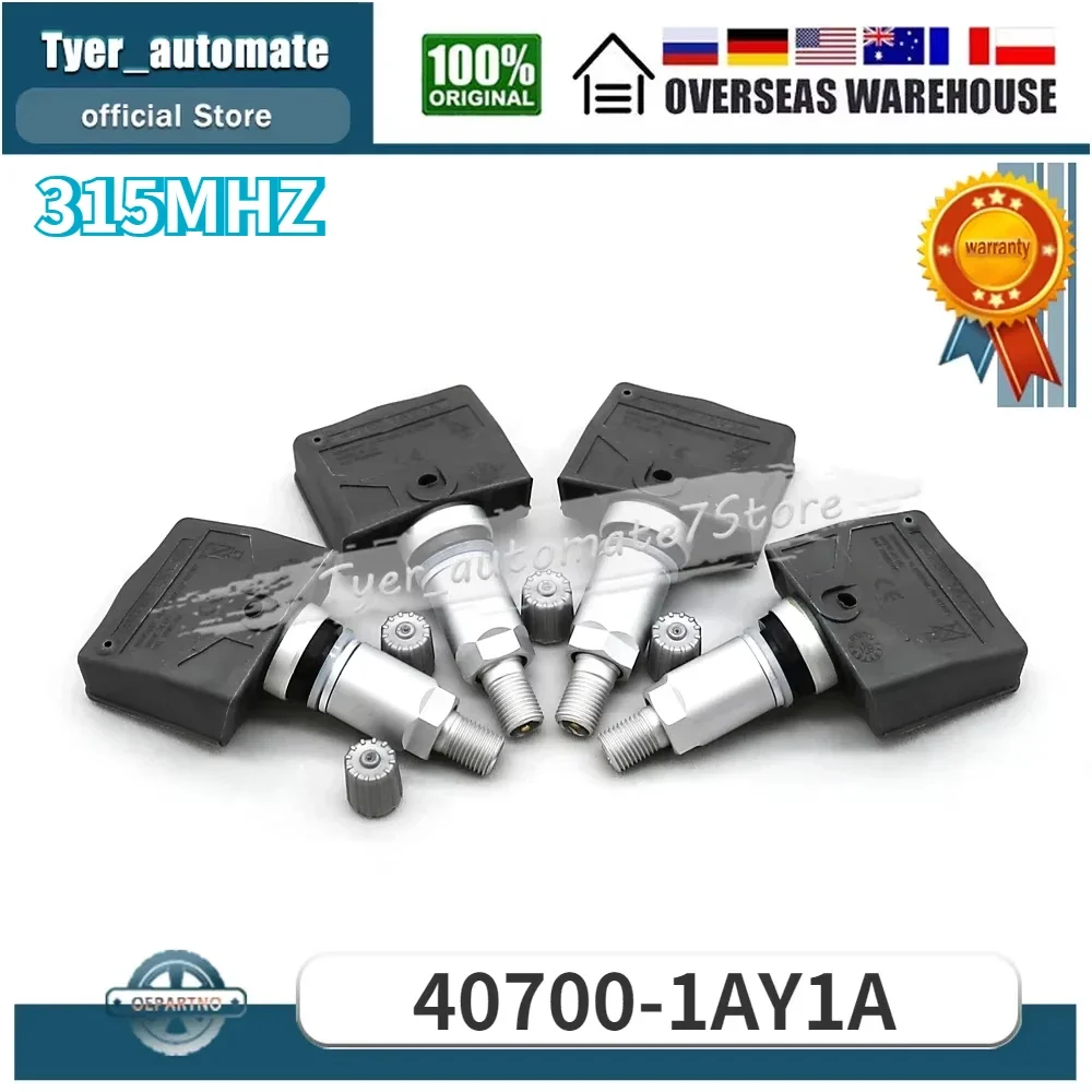4Pcs Tire Pressure Monitor System Sensor TPMS 315MHz 40700-1AY1A 407001AY1A For 2009-2011 Nissan GT-R
4Pcs Tire Pressure Monitor System Sensor TPMS 315MHz 40700-1AY1A 407001AY1A For 2009-2011 Nissan GT-R