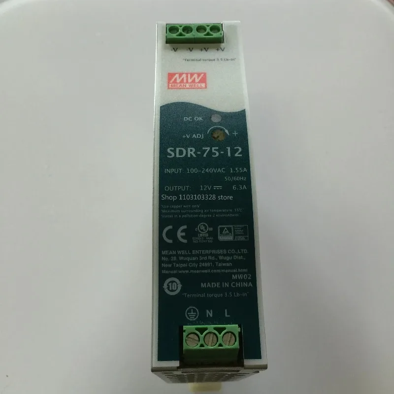 MEAN WELL power supply SDR-75 SDR-75-12 12V SDR-75-24 24V SDR-75-48 48V 75W Single Output DIN RAIL with Power Supply
MEAN WELL power supply SDR-75 SDR-75-12 12V SDR-75-24 24V SDR-75-48 48V 75W Single Output DIN RAIL with Power Supply