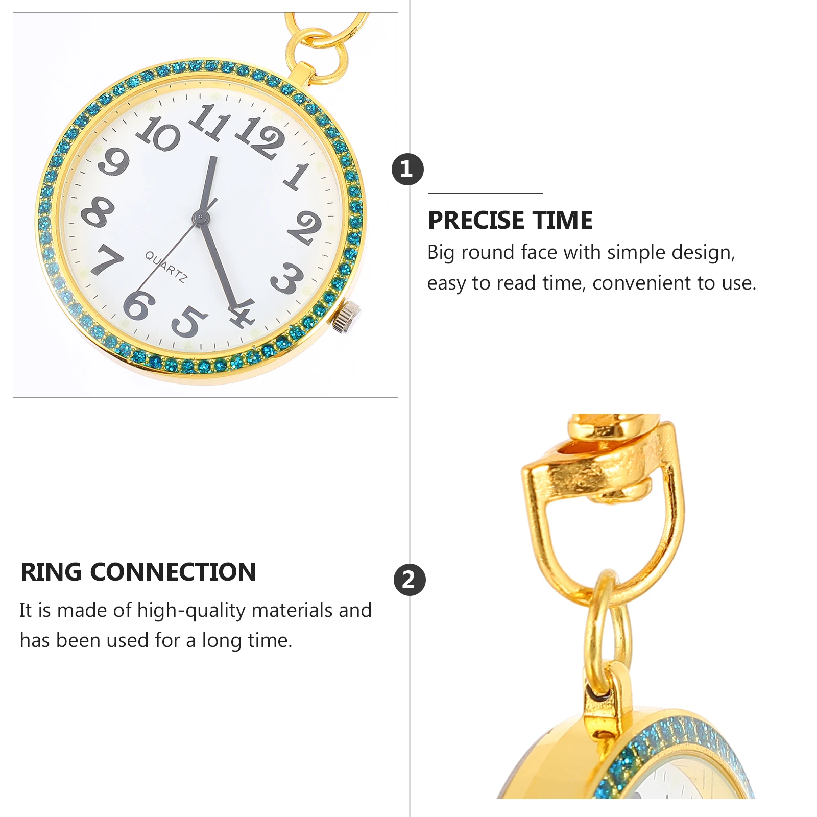 2Pcs Rhinestone Pocket Watches Keychain Simple Golden Zinc Alloy Portable Clip On Watch With Key Ring For Men Gifts 
2Pcs Rhinestone Pocket Watches Keychain Simple Golden Zinc Alloy Portable Clip On Watch With Key Ring For Men Gifts