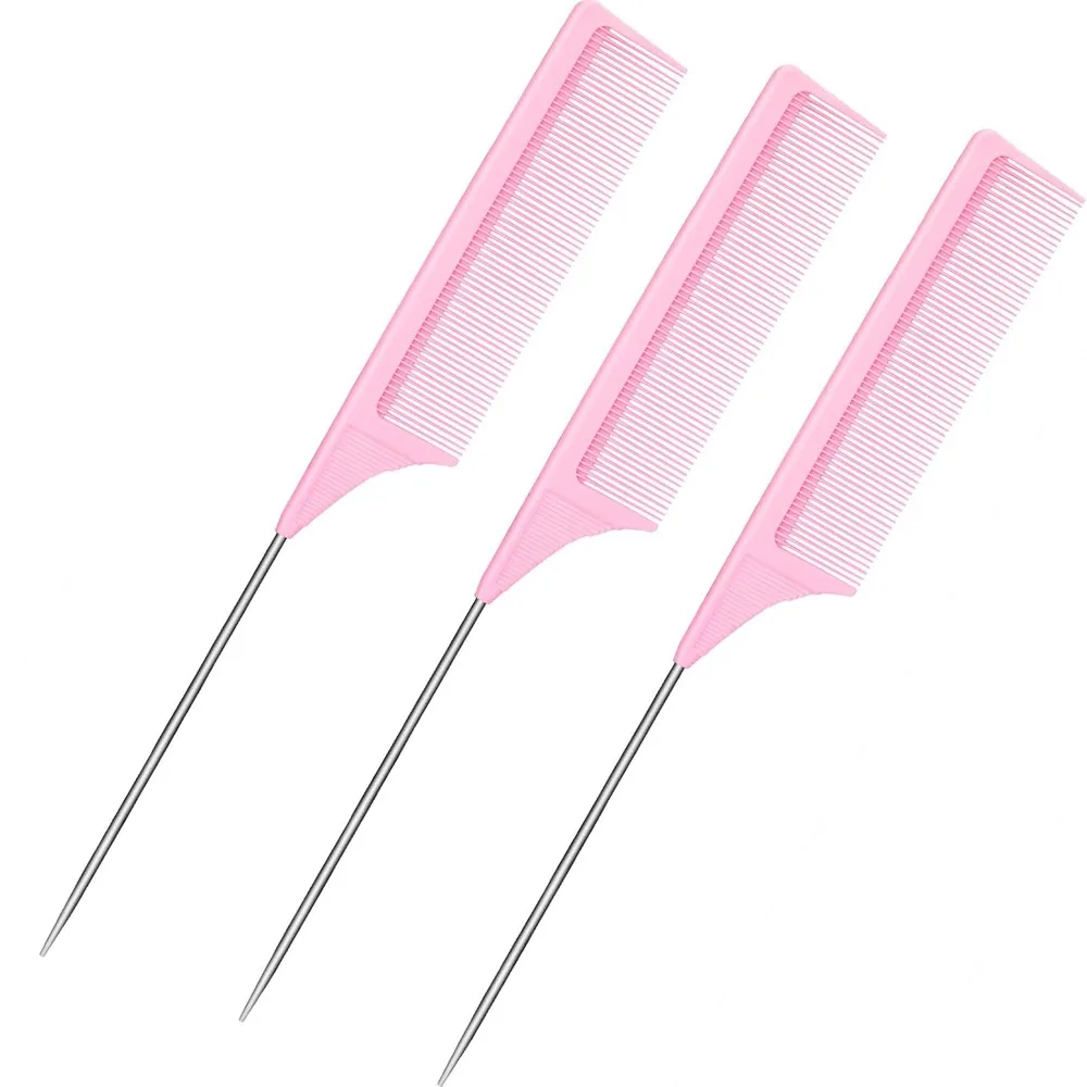 3 Pack Professional 9 Inch Rat Tail Combs Carbon Fiber Heat Resistant for Styling Fine Tooth Comb with Metal Pick Teasing Comb for Voluminous Hair Lightweight Sectioning Parting Tool Salon Quality Combs for Women Girls
3 Pack Professional 9 Inch Rat Tail Combs Carbon Fiber Heat Resistant for Styling Fine Tooth Comb with Metal Pick Teasing Comb for Voluminous Hair Lightweight Sectioning Parting Tool Salon Quality Combs for Women Girls