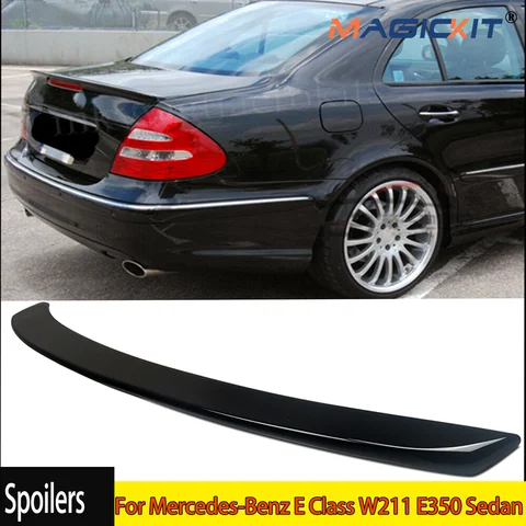 Fit Mercedes Benz W211 E350 Sedan 2003-2009 Gloss Black AMG Style Trunk Spoiler