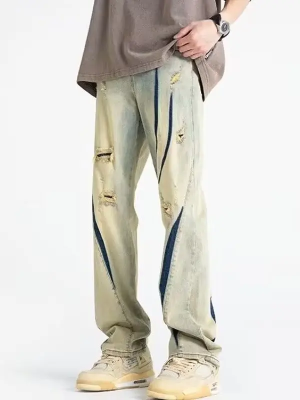 Trendy Loose Men's Denim Jeans High Street Design Sense Small ence Worn Hole American Vibe Heavy Wide Leg Long Pants
Trendy Loose Men's Denim Jeans High Street Design Sense Small ence Worn Hole American Vibe Heavy Wide Leg Long Pants