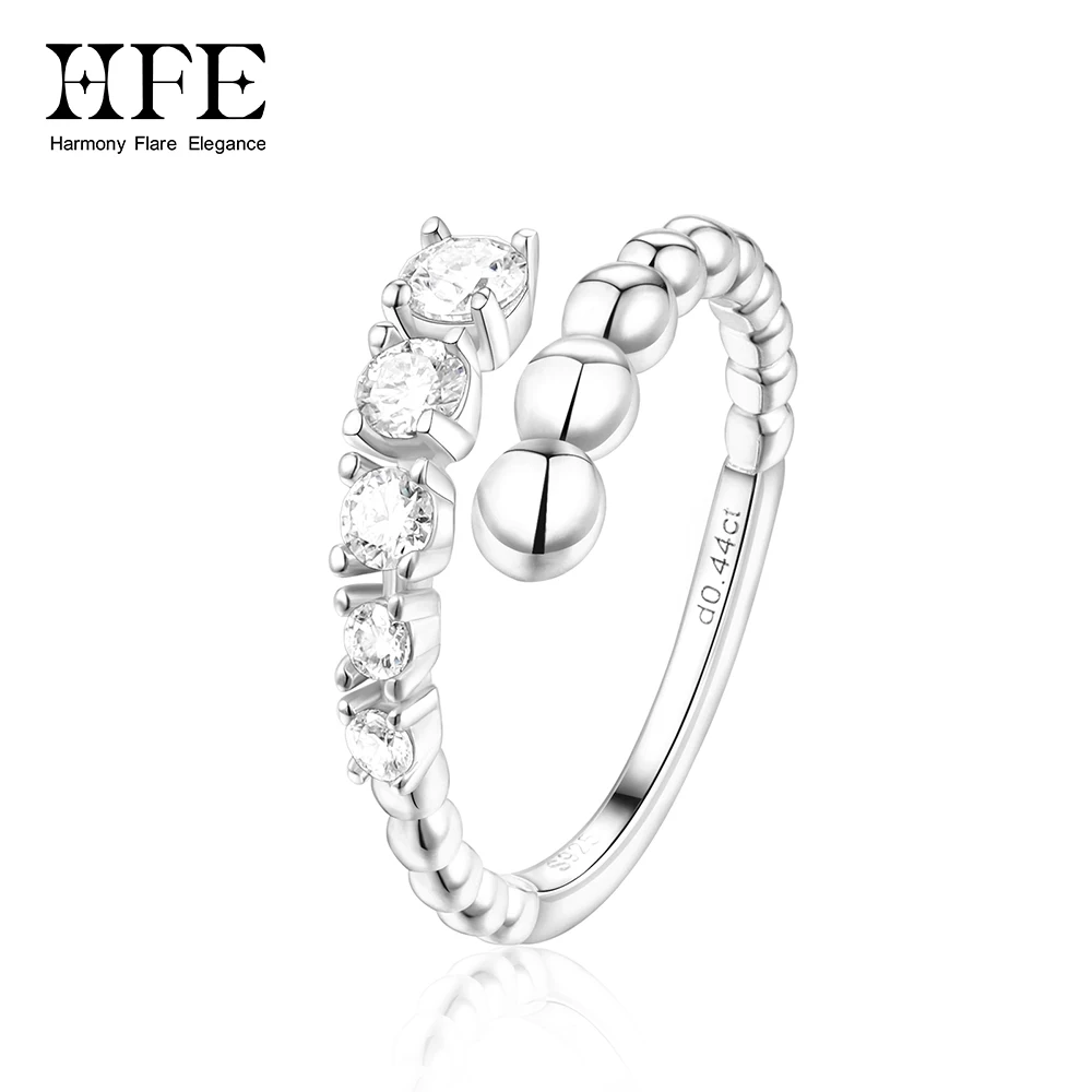 HFE Bead Open Diamond Ring Sterling Silver D Color Moissanite Rings Adjustable Gold Plated Women's Fashion Jewelry Accessories
HFE Bead Open Diamond Ring Sterling Silver D Color Moissanite Rings Adjustable Gold Plated Women's Fashion Jewelry Accessories