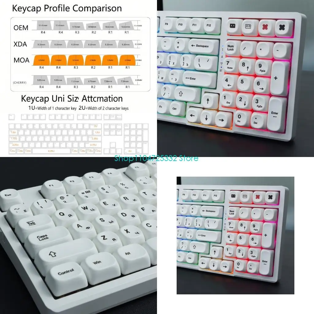 P5EA White PBT Keycaps For Mechanical Keyboard 129Keys With Russian English Characters Heat Resistant And Anti Wear
P5EA White PBT Keycaps For Mechanical Keyboard 129Keys With Russian English Characters Heat Resistant And Anti Wear