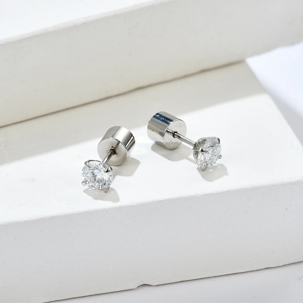 Sterling Silver 925 VVS 0.5ct Moissanite Diamond Gemstone Round Anniversary Earrings Fine Jewelry Gift Wholesale Free Shipping
Sterling Silver 925 VVS 0.5ct Moissanite Diamond Gemstone Round Anniversary Earrings Fine Jewelry Gift Wholesale Free Shipping