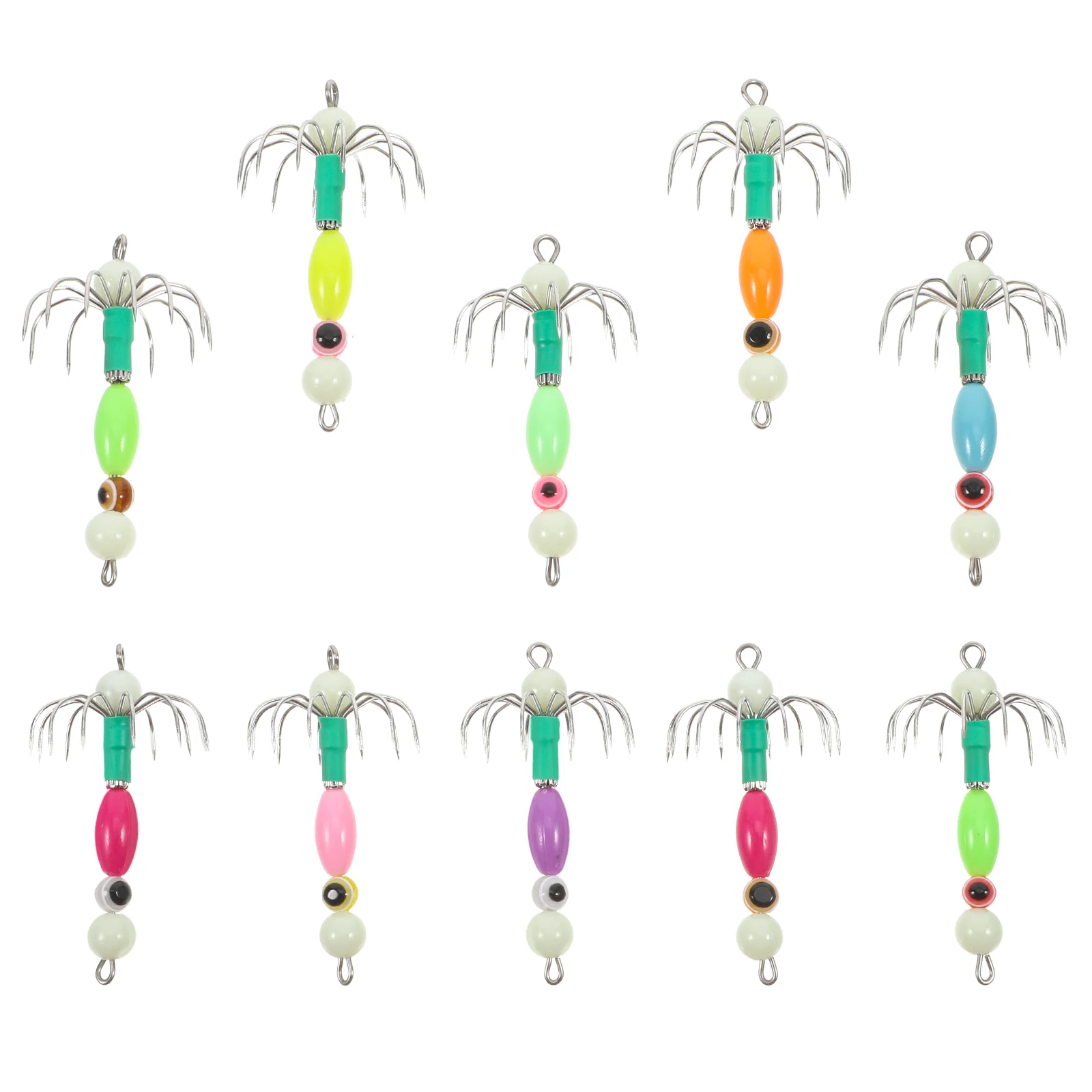 10pcs Fishing Bait Carbon Steel Glow Dark Hooks Angling Gear Octopus Squid Cuttlefish Blow Tube Night Bead Fish Hook
10pcs Fishing Bait Carbon Steel Glow Dark Hooks Angling Gear Octopus Squid Cuttlefish Blow Tube Night Bead Fish Hook