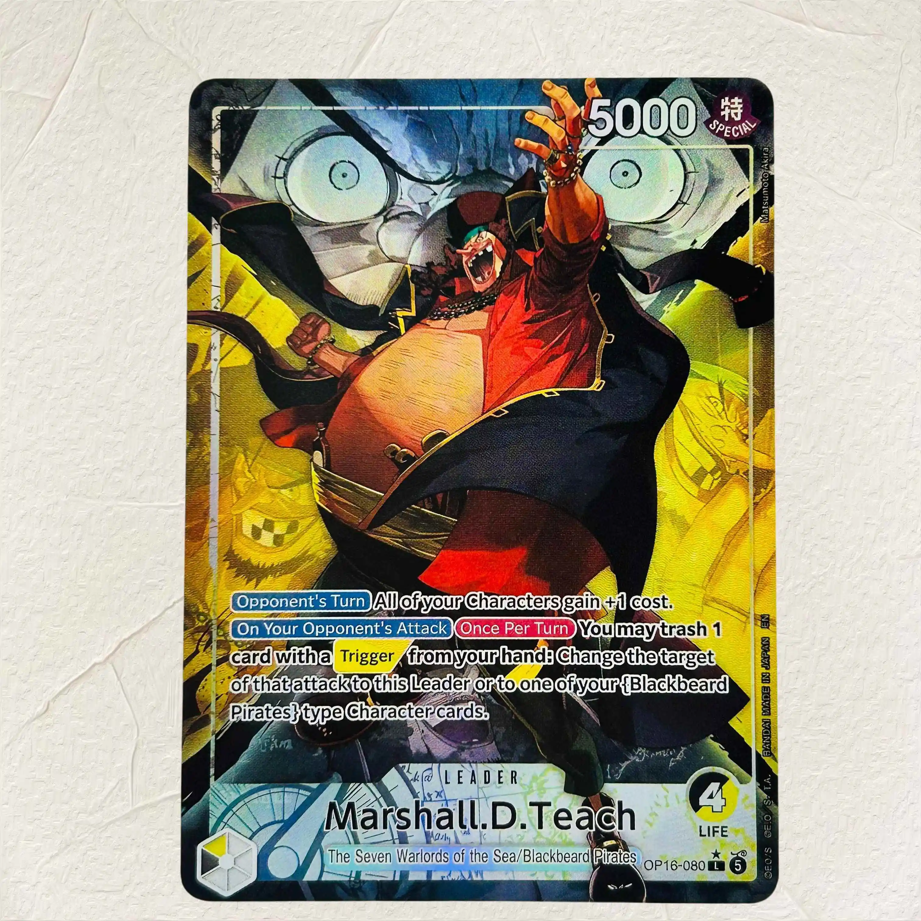 DIY One Piece Marshall D. Teach OP16-080 Holographic Texture Cards EN Version Perfect Condition Classic Anime Collectible TCG
DIY One Piece Marshall D. Teach OP16-080 Holographic Texture Cards EN Version Perfect Condition Classic Anime Collectible TCG