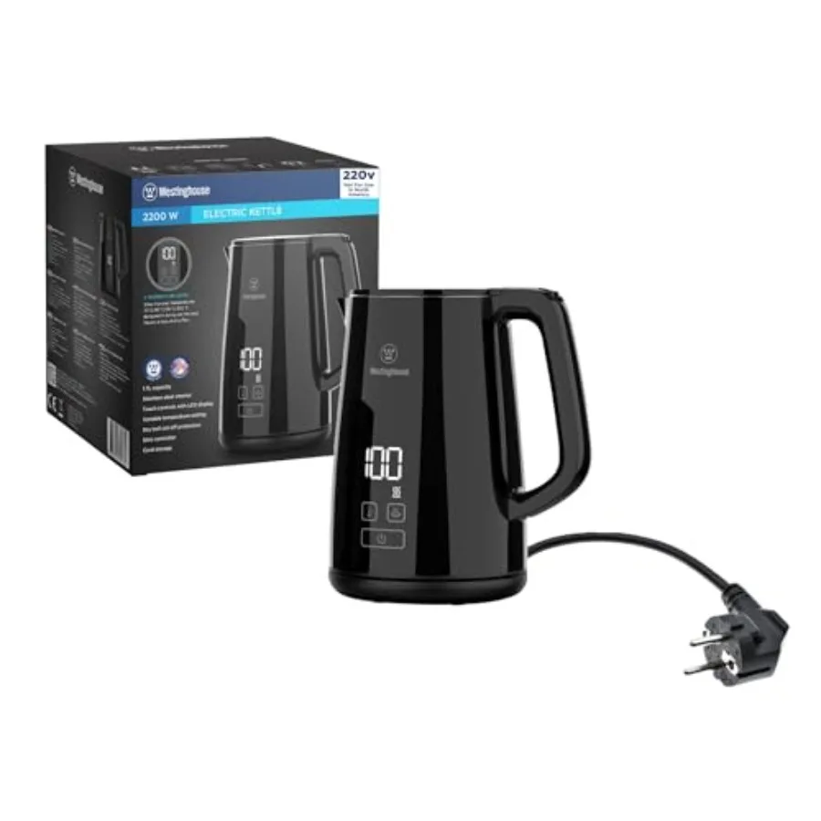 220 volts Electric Kettle with Double Wall Insulation and Variable Temperature Control for Home and Office Use Stainless Steel
220 volts Electric Kettle with Double Wall Insulation and Variable Temperature Control for Home and Office Use Stainless Steel